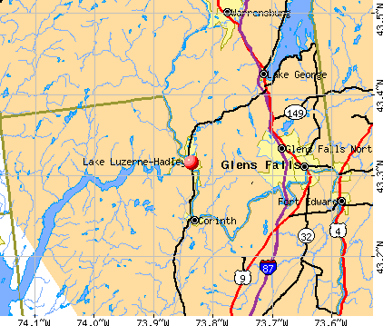 Lake Luzerne-Hadley, NY map