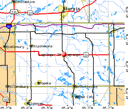 Lagrange, IN map