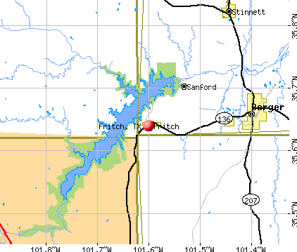 Fritch, TX map