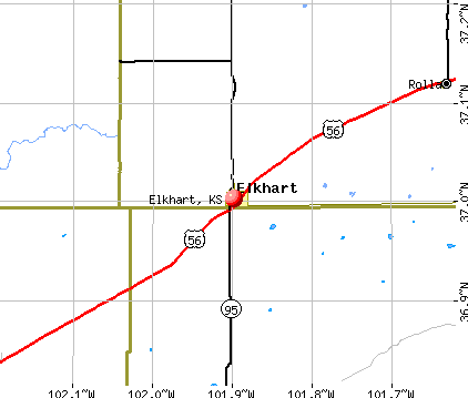 Elkhart, KS map