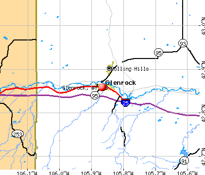 Glenrock, WY map