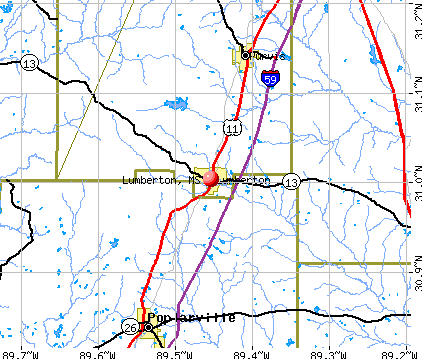 Lumberton, MS map