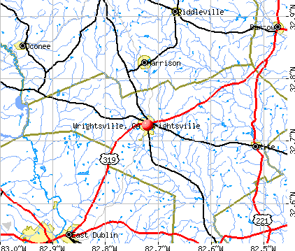 Wrightsville, GA map