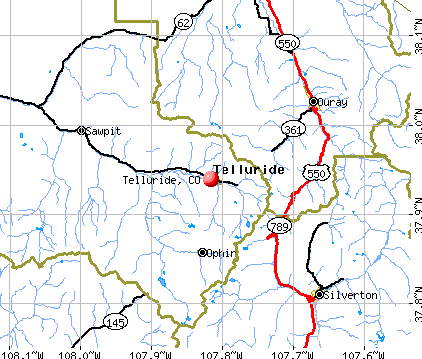 Telluride, CO map
