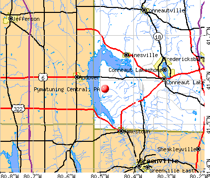 Pymatuning Central, PA map