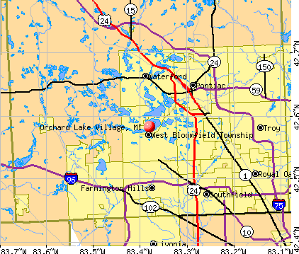 Orchard Lake Village, MI map