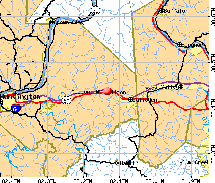 Milton, WV map