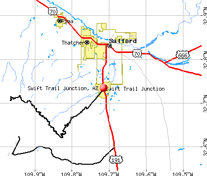 Swift Trail Junction, AZ map