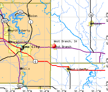 West Branch, IA map