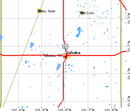 Tahoka, TX map