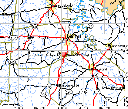 Junction City, KY map
