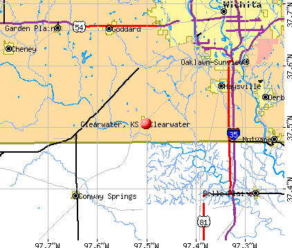 Clearwater, KS map