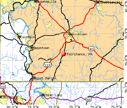 Fairchance, PA map