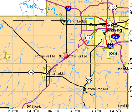 Potterville, MI map