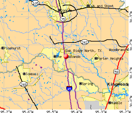 Oak Ridge North, TX map