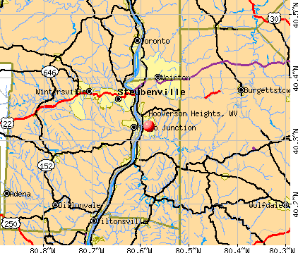 Hooverson Heights, WV map