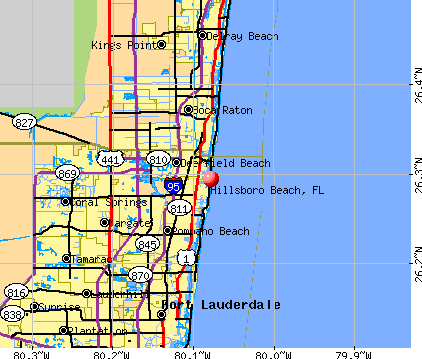 Hillsboro Beach, FL map