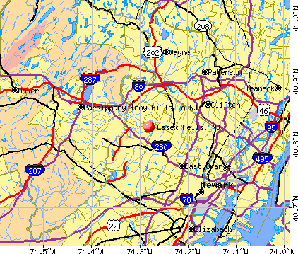 Essex Fells, NJ map