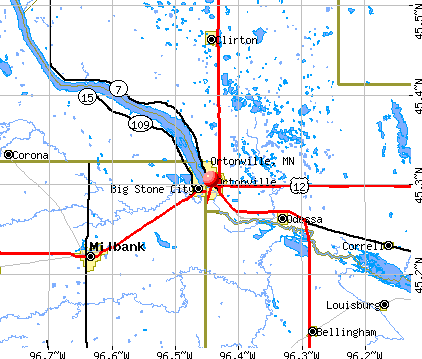 Ortonville, MN map
