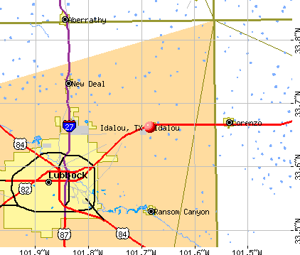 Idalou, TX map