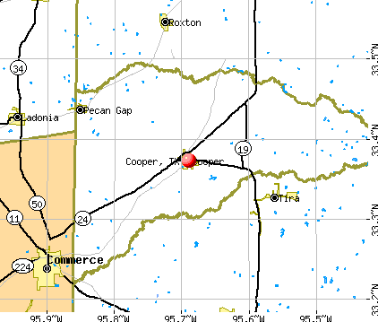 Cooper, TX map
