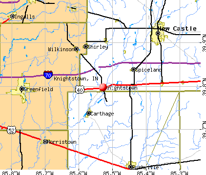 Knightstown, IN map
