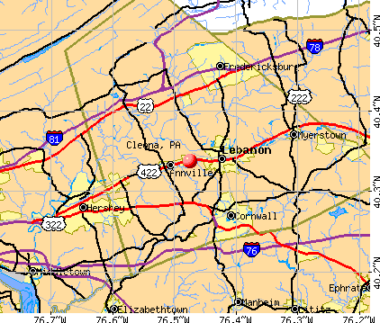 Cleona, PA map