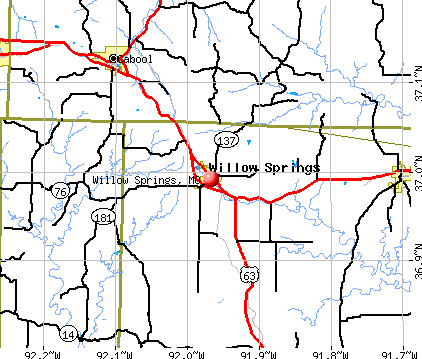 Willow Springs, MO map