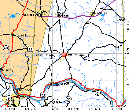 West Union, OH map
