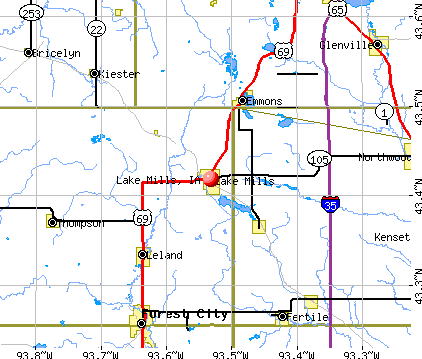 Lake Mills, IA map