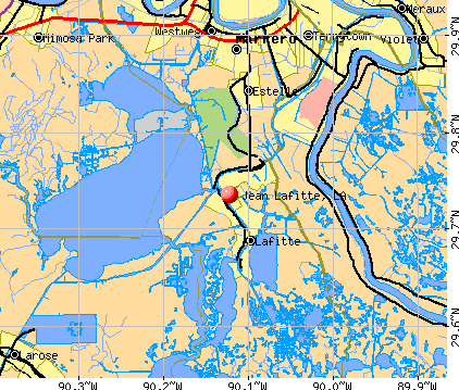 Jean Lafitte, LA map