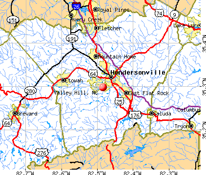 Valley Hill, NC map