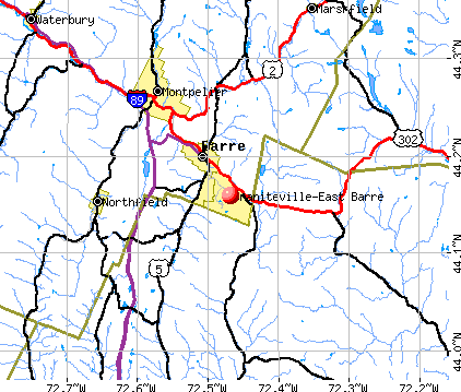 Graniteville-East Barre, VT map