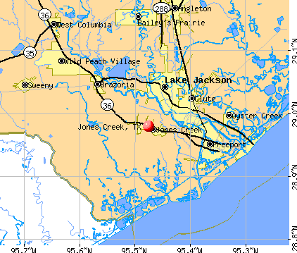 Jones Creek, TX map