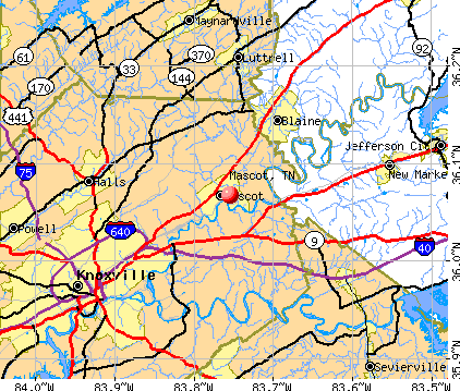 Mascot, TN map