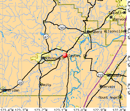 Dayton, OR map