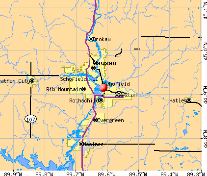 Schofield, WI map