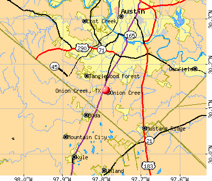 Onion Creek, TX map