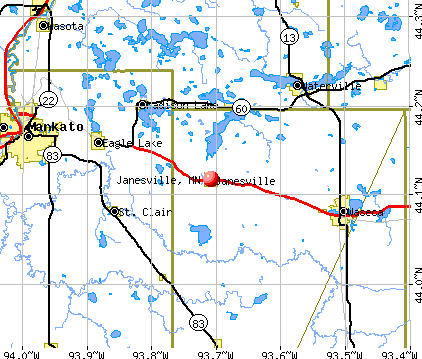 Janesville, MN map