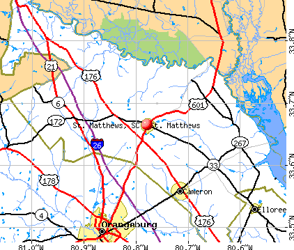 St. Matthews, SC map
