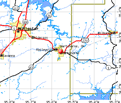 Hartshorne, OK map