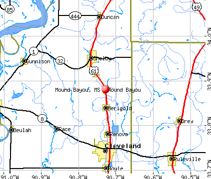 Mound Bayou, MS map