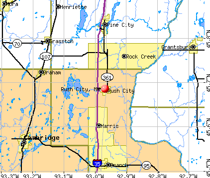 Rush City, MN map