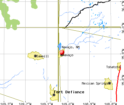 Navajo, NM map