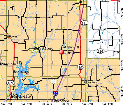 Lathrop, MO map