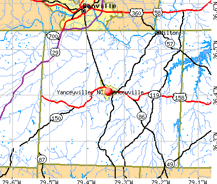 Yanceyville, NC map