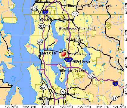 Clyde Hill, WA map