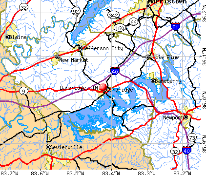 Dandridge, TN map