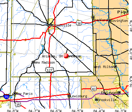 Arcanum, OH map