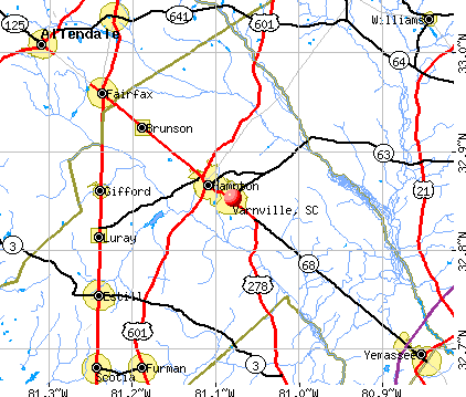 Varnville, SC map